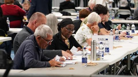 People counting votes