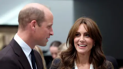 Getty Images The Prince and Princess of Wales during a visit to Fitzalan High School in Cardiff in October 2023