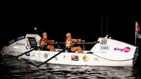 World's Toughest Row David Ferrier and Garry Hoyle rowing