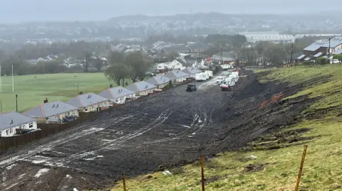 A dug out hillside in Nantyglo, Blaenau Gwent