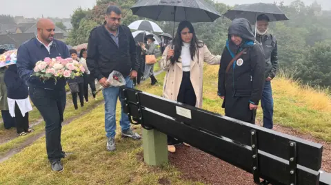 Yasmin Javed pictured at the memorial bench