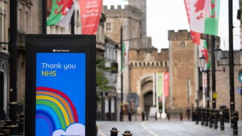 Getty Images St Mary's Street in Cardiff during the pandemic