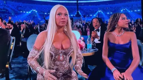 Beyoncé looks amazed as she won the best Country album in Grammys