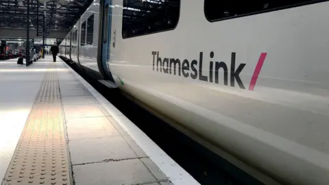 A Thameslink train at Kings Cross Station in London