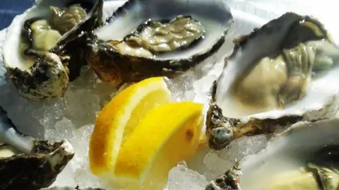BBC Oysters in shells with lemon
