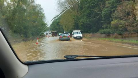 Flooding on the A47