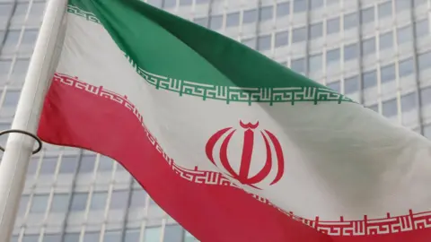 Flag of Iran flies in front of the IAEA headquarters in Vienna, Austria (file photo)