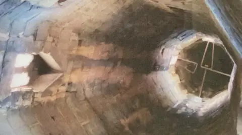 St Wendreda's Church Internal view of church spire