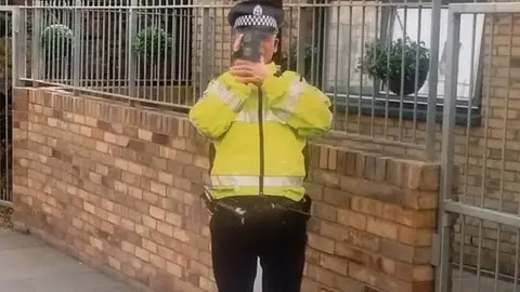 BBC Cardboard cut-out police officer