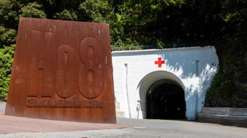 Outside entrance to Jersey War Tunnels 