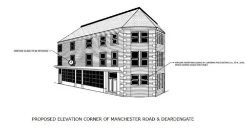 Rossendale Council proposed building plans for Commercial Hotel in Haslingden