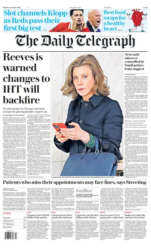  "Reeves warned changes to IHT volition  backfire"