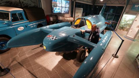 Bluebird in place at Coniston's Ruskin Museum