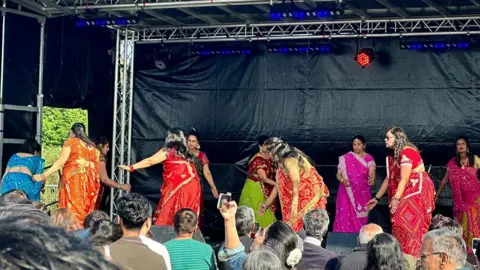 Dancers on stage at Peterborough Celebrates Festival.