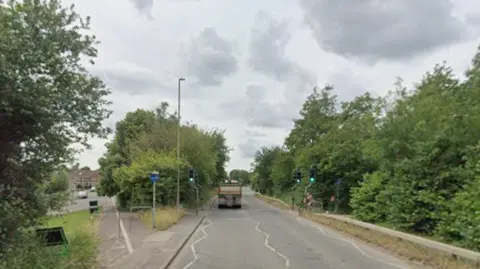 A google maps image of the traffic light pedestrian crossing on Mable Way.