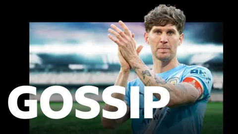 BBC Sport Gossip logo featuring an image of Manchester City's John Stones