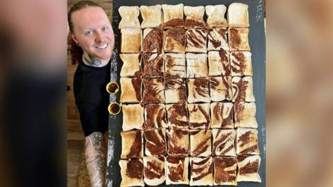 Nathan Wyburn with the Marmite toast portrait