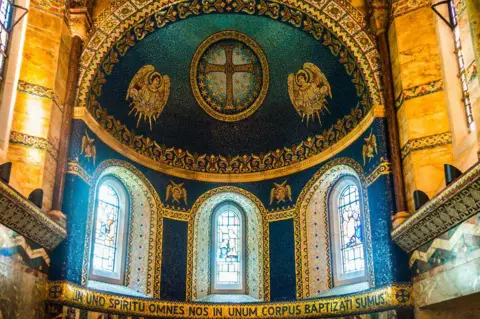 Getty Images Ornately decorated Fitzrovia Chapel in central London