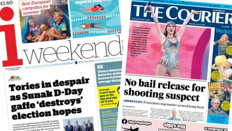 Newspaper front pages from June 8