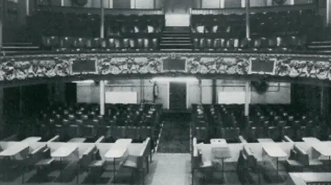Theatre Royal Wakefield A black and white image of the interior of the Lucky 7 bingo club
