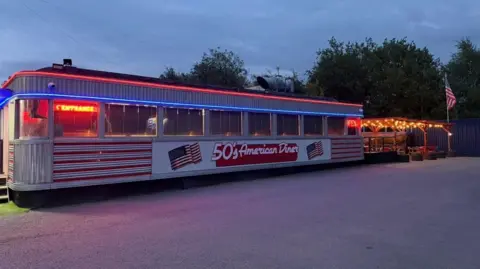 Supplied Exterior image of 1950s American Diner in Swadlincote