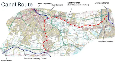 Derby and Sandiacre Canal Trust The proposed route of the restored Derby Canal