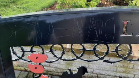 Vandalised bench