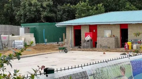 Swindon's splash park part way through construction