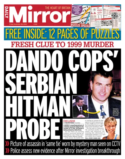 "Dando Cope Hitman Serbia Probe: Fresh leads to 1999 murder" Read the title on the front page of the mirror.