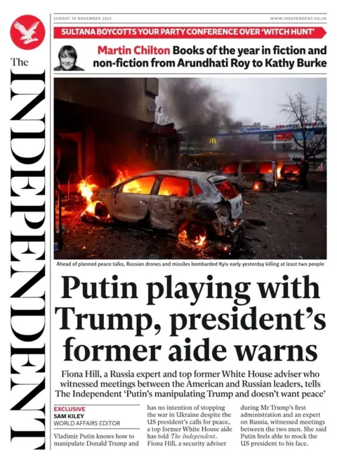 Headline on the front page read independently: "Putin is playing with Trump, another wet World Wights".