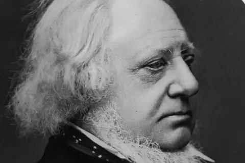 Hulton Archive via Getty Images English designer, writer and public servant Sir Henry Cole (1808 - 1882). As well as inventing the adhesive stamp and publishing the first christmas card, he planned the Great Exhibition of 1851