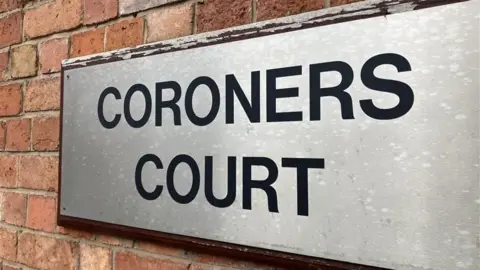 A sign for Derby Coroners' Court