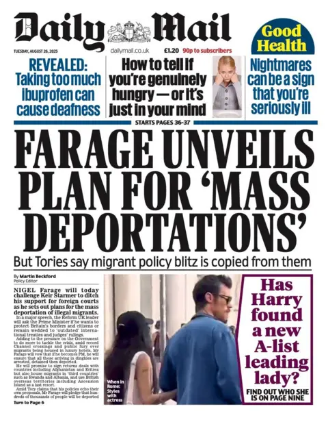 Headlines on the page in front of daily messages: "Planning a plan of plan to 'declined the meaning'",