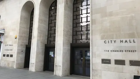 BBC Leicester City Council's headquarters on Charles Street Leicester