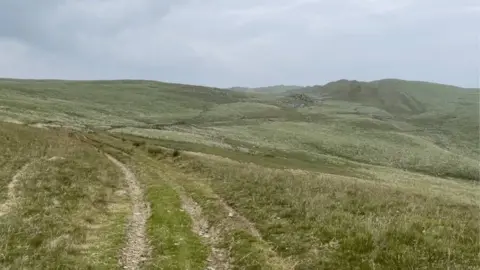 A photo of a section of Monks Trod in the Cambrian Mountains