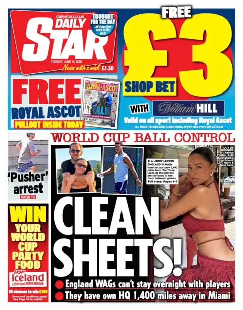 The headline on the front page of the Daily Star reads: “Clean sheets”.