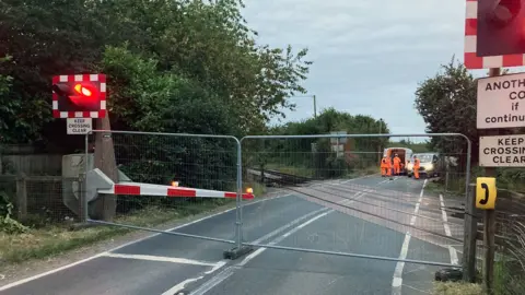 Network Rail Work is under way at the crossing