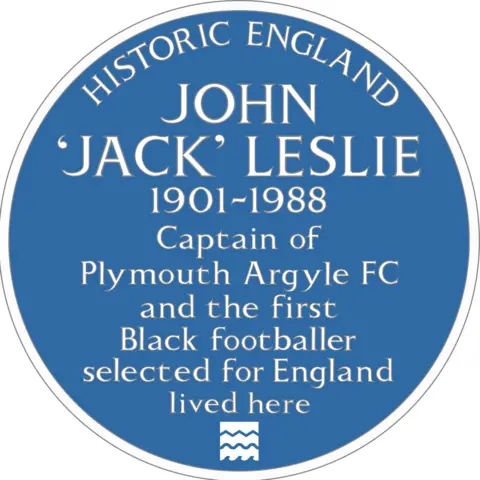 Historic England Archive Graphic (preview) of Historic England's new Jack Leslie Blue Plaque.
