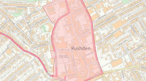 North Northamptonshire Council Map of proposed PSPO in Rushden