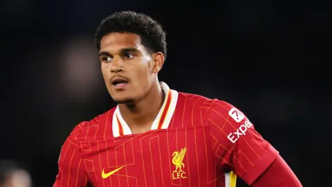 Jarell Quansah playing for Liverpool