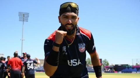 USA cricket player Jessy Singh celebrates