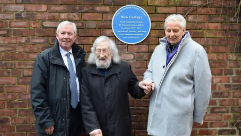 City of Durham Parish Council Dr Fenwick Lawson with Sir Brendan Foster and Alan J. Smith