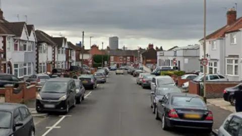 Google Glendon Street in Leicester with cars parked along the road