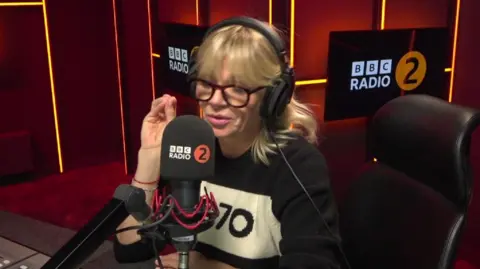 Zoe Ball in radio studio