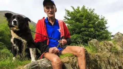 BRATHAY TRUST Joss Naylor sat down with his dog in the Lake District