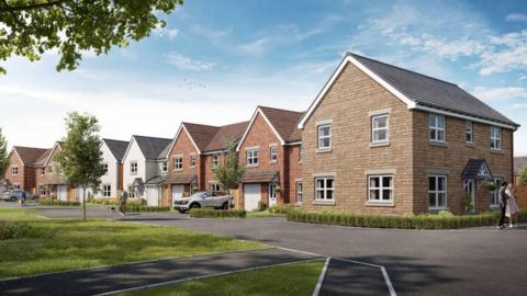 Artists impression of new Persimmon Homes in Warminster