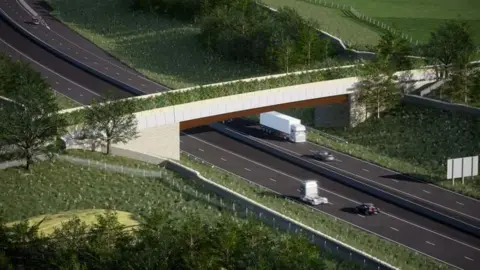 The planned Cowley Lane overbridge