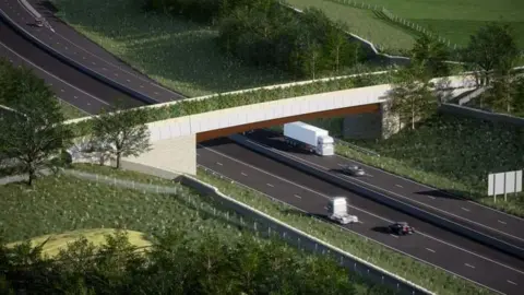 National Highways The planned Cowley Lane overbridge