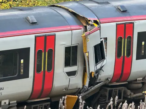 Picture of the train damage taken on Wednesday 23rd. 