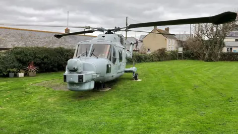 Helicopter in a field 